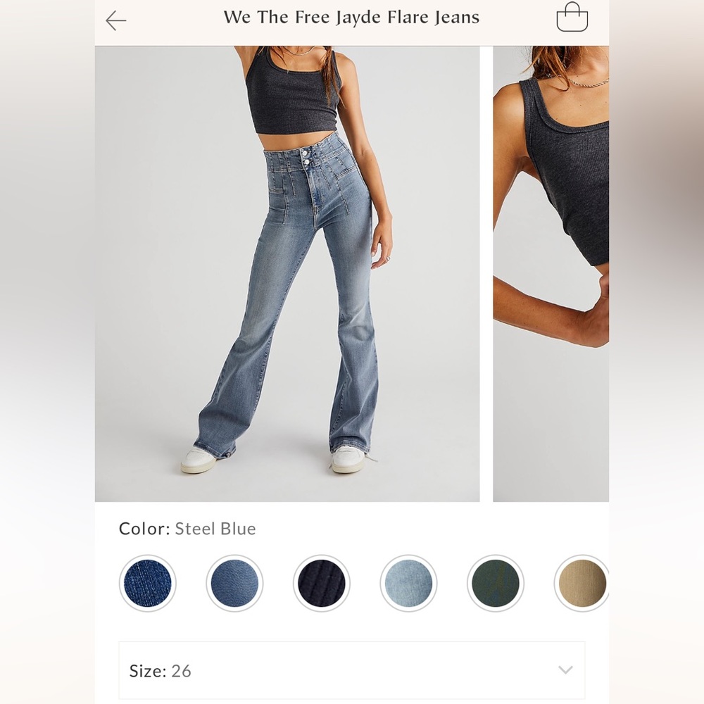 Free People Jayde Flare Jeans (26) Steel Blue